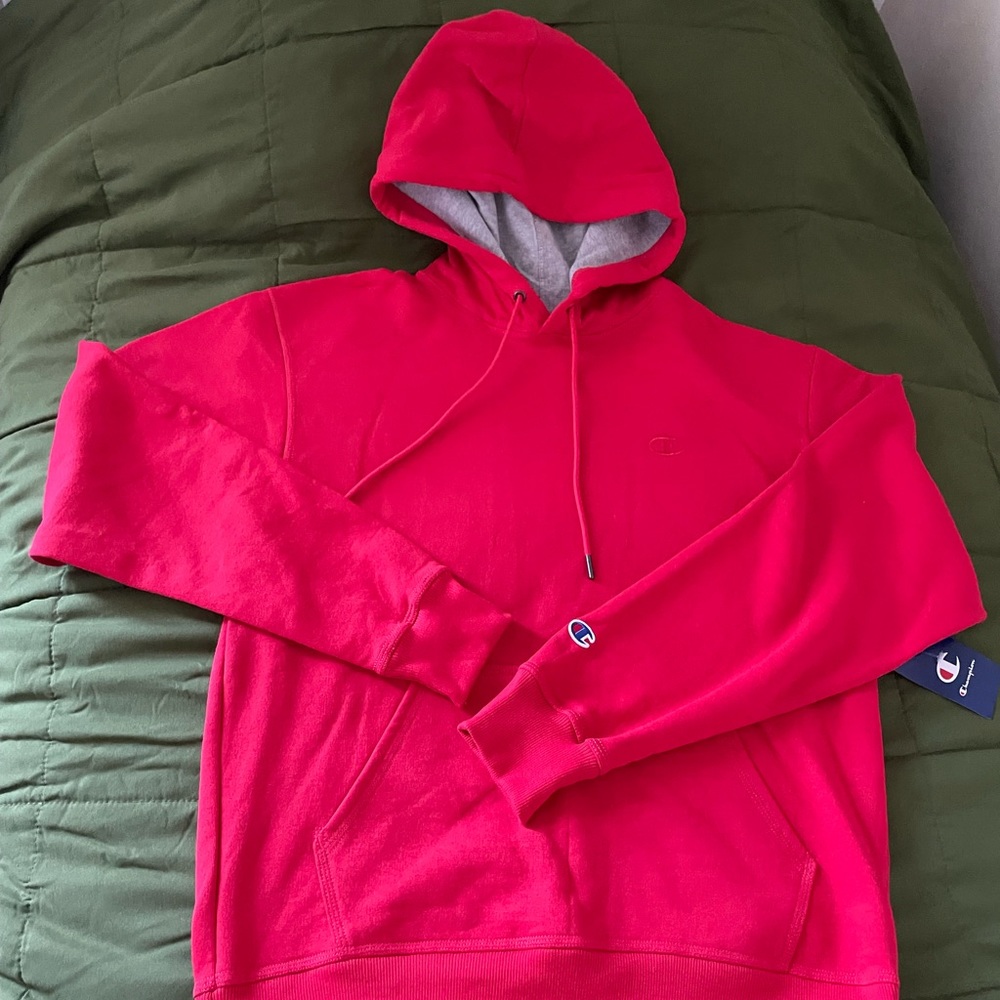 Champion hoodies, unisex, red, M, cotton